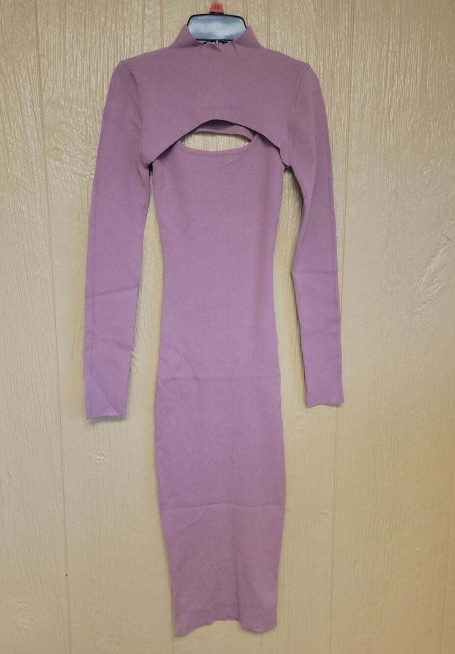 Fashion Nova 2 pc Y2K Annie Sweater Midi Dress Set sz Small Pink Ribbed Form Fit